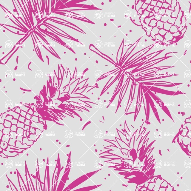 Nature Backgrounds, Patterns and Frames Themed Graphic Collection - Seamless Pineapple Pattern